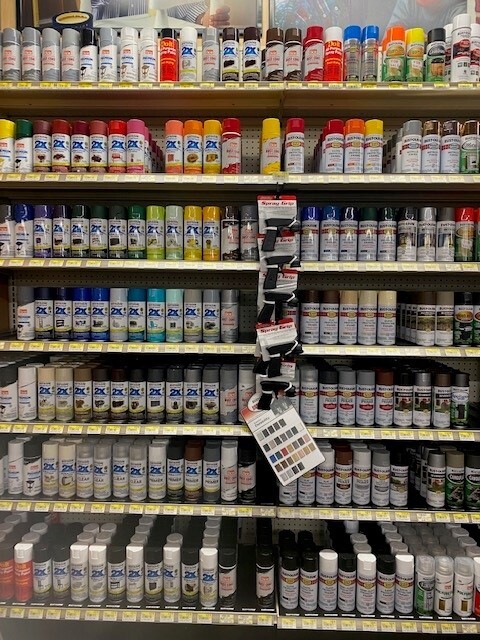 Rustoleum paint display.